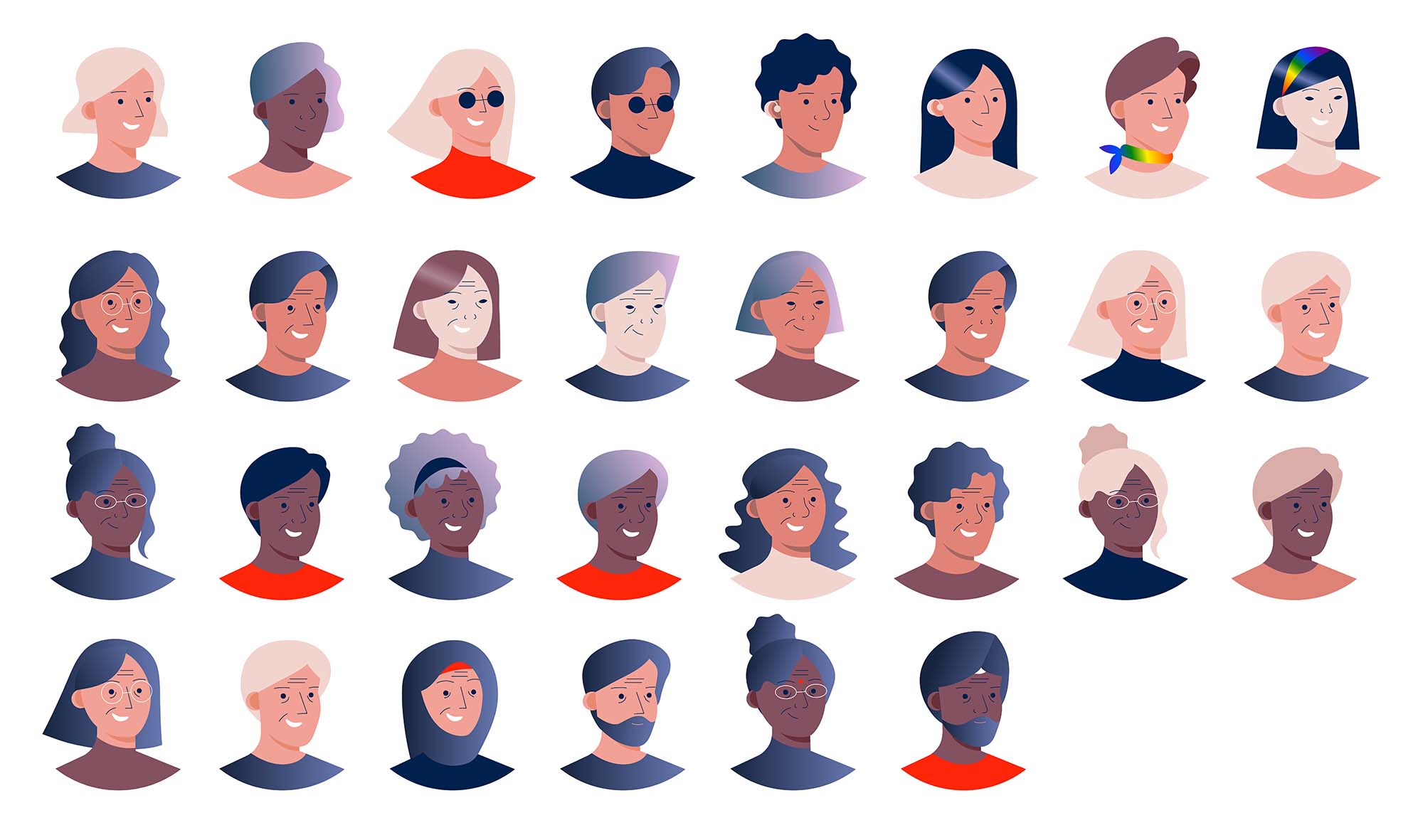 30 Free Diversity Avatars Vector Icons (AI)