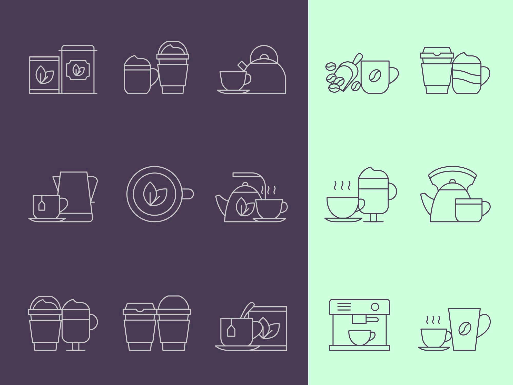 Coffee and Tea Vector Icons