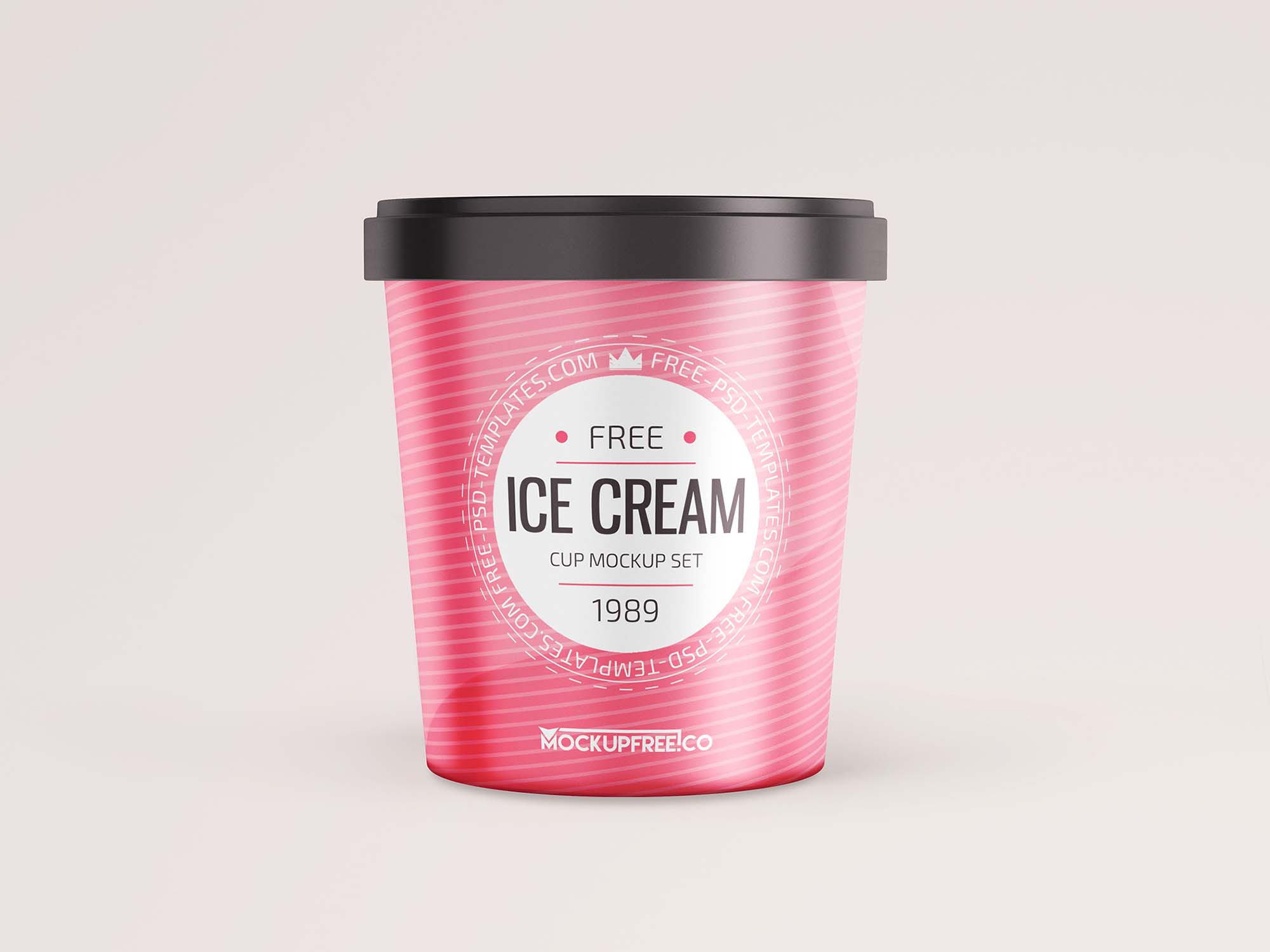 Ice Cream Round Box Mockup, PSD, Free Download