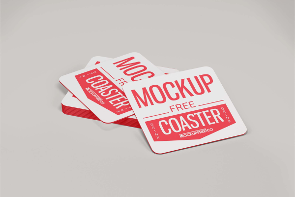 Paper Drink Coaster Mockup