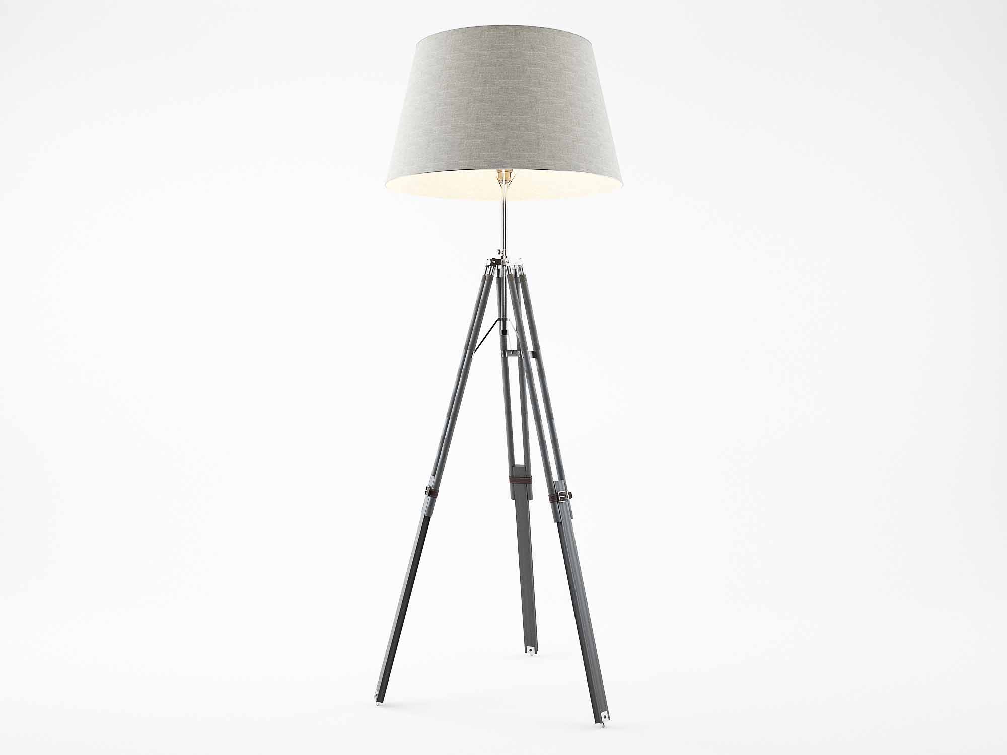 Grey Tripod Lamp 3D Model