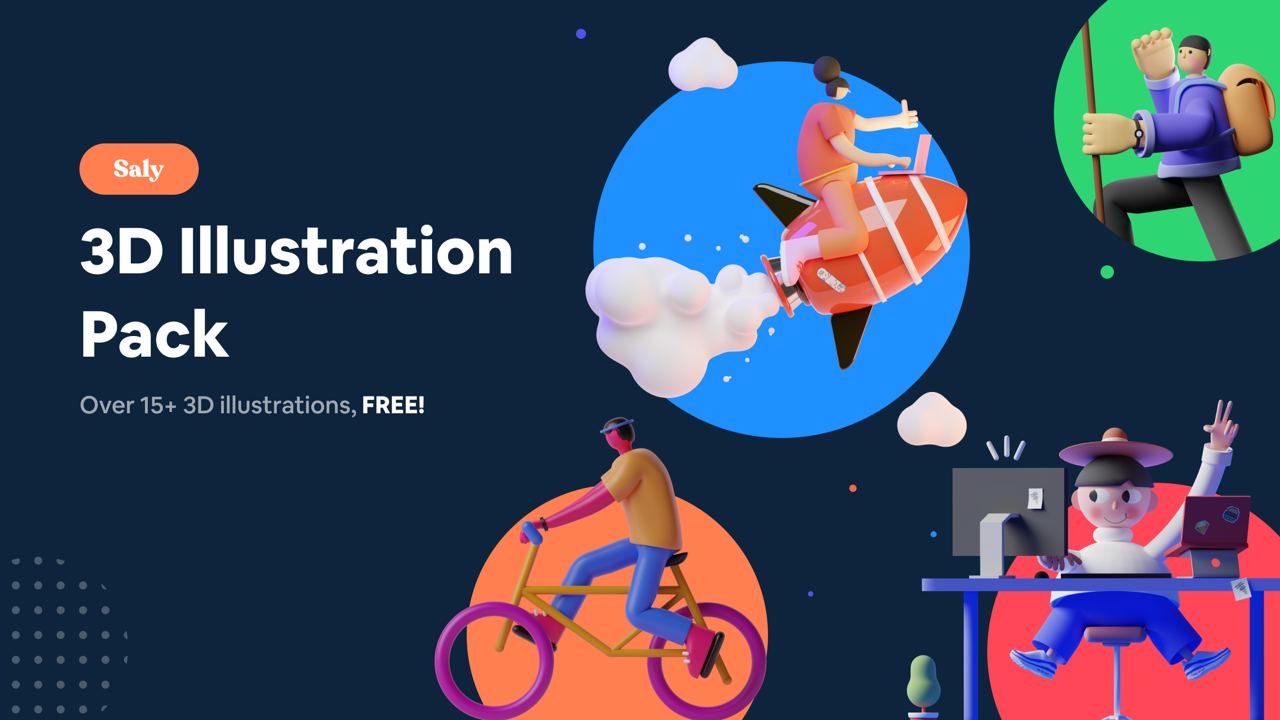 SALY 3D Illustration Pack for Figma (FREE)