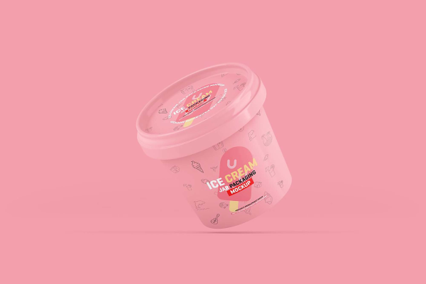 Ice Cream Jar Packaging Mockup