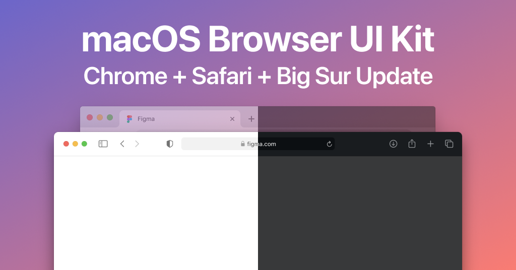 MacOS Browser Light and Dark Figma UI Kit (Big Sur Update)
