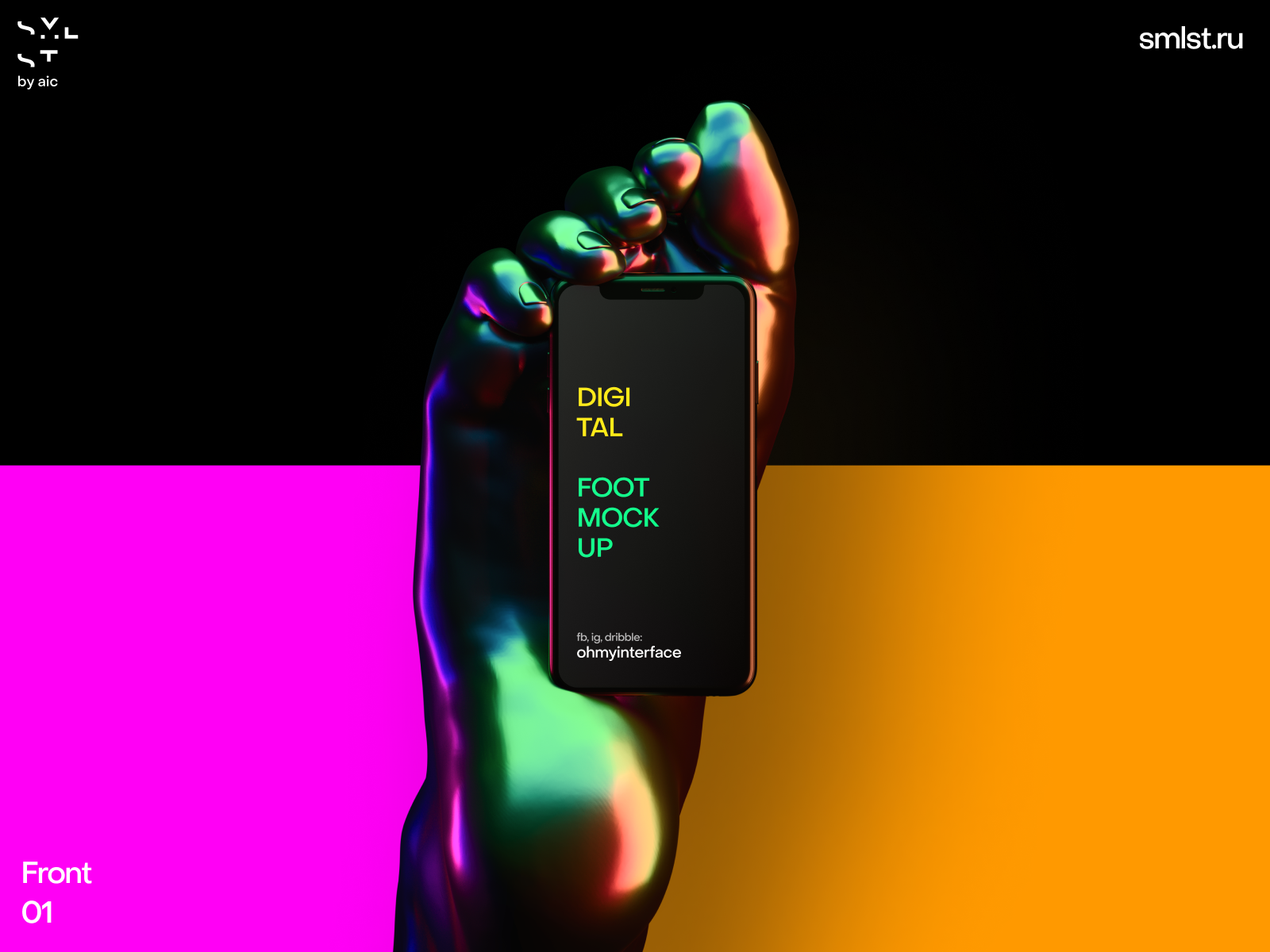 Download iPhone in Foot Figma Free Mockup by Nick Ohmy