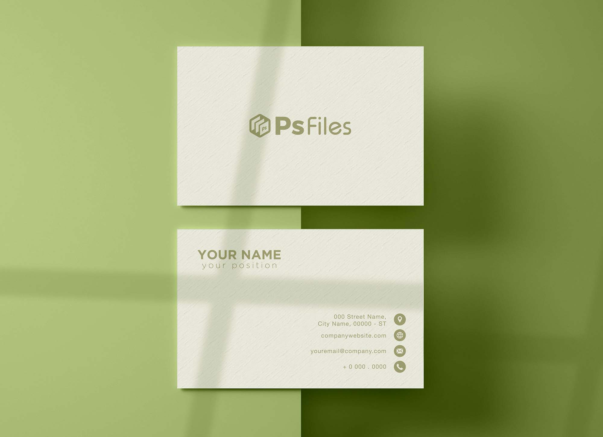 Shadow Overlay Business Card Mockup