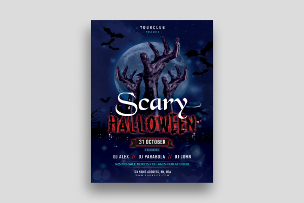 Scary Halloween – Photoshop Flyer Template