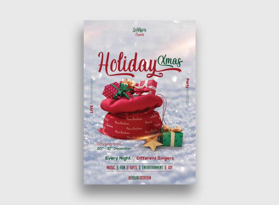 Christmas Holiday  Flyer Template
