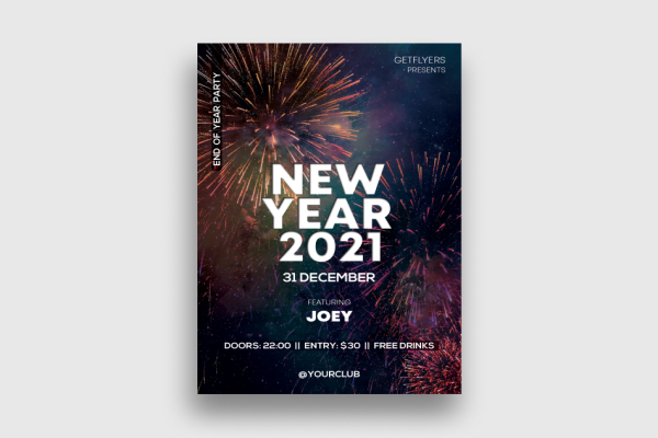 Flyer Template Happy New Year 2021