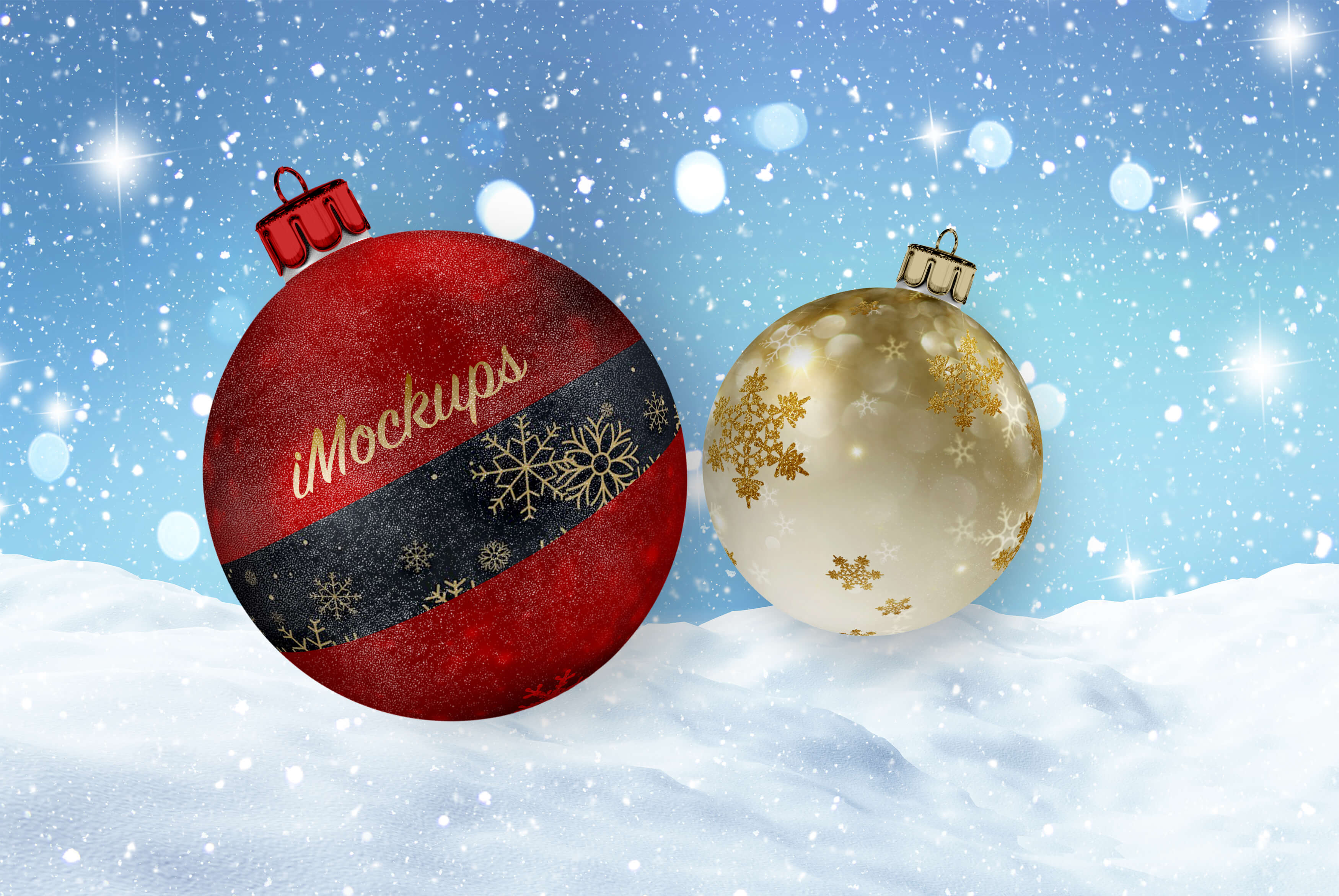 Christmas Balls Download Mockup