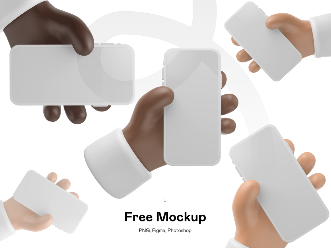 Download 3D Plastic hand with iPhone Mockup by Huseyin