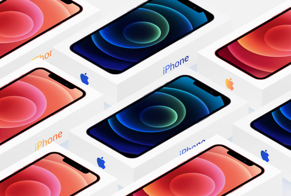 Isometric iPhone 12 with Box Figma Mockup