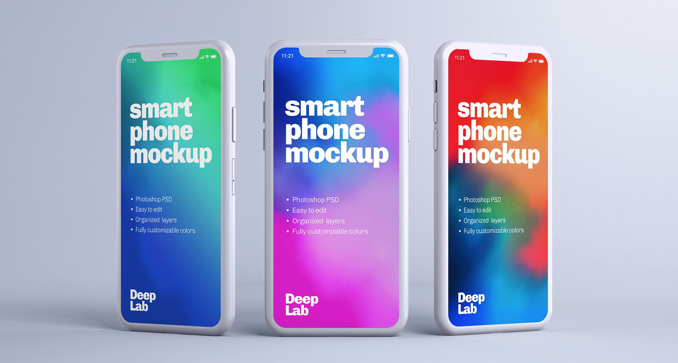 Download Free Iphone 11 Pro Clay Psd Mockup Set By Deep Lab