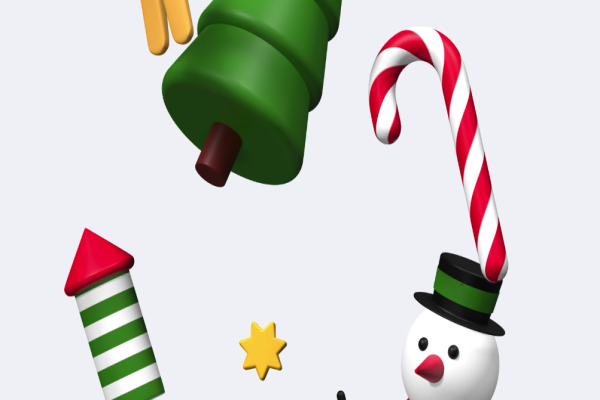 Xmas Christmas 3d icons set