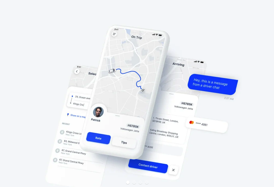 Uber Bolt Taxi App UI Kit
