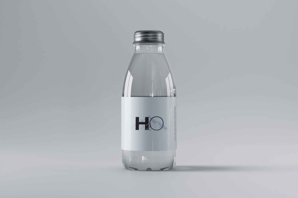 Glass Water Mini Bottle Mockup