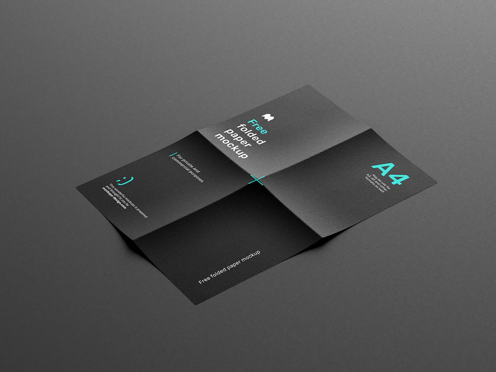 A4 Folded Paper Brochure Mockup