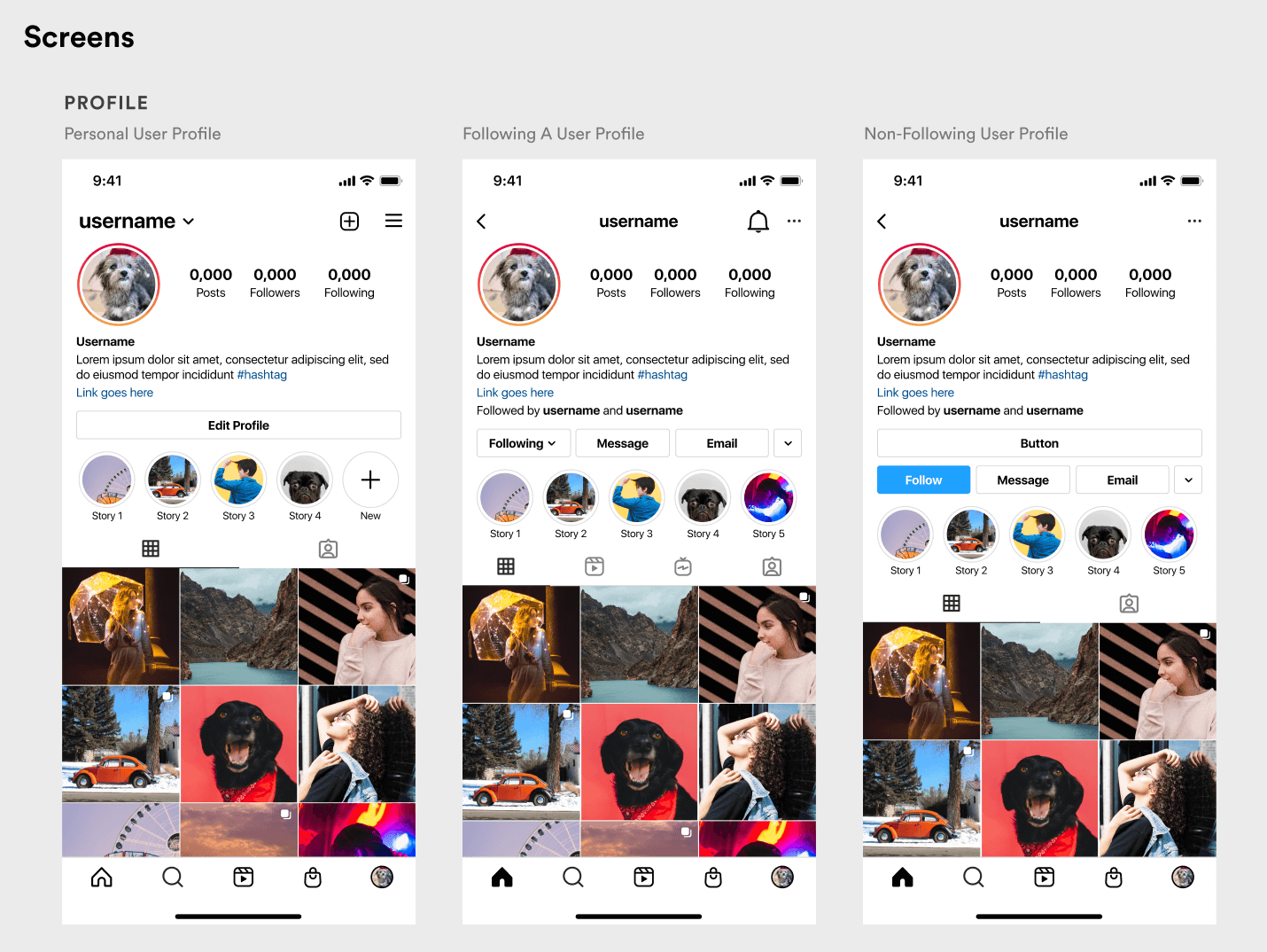 Instagram Profile Page Mockup (PSD)