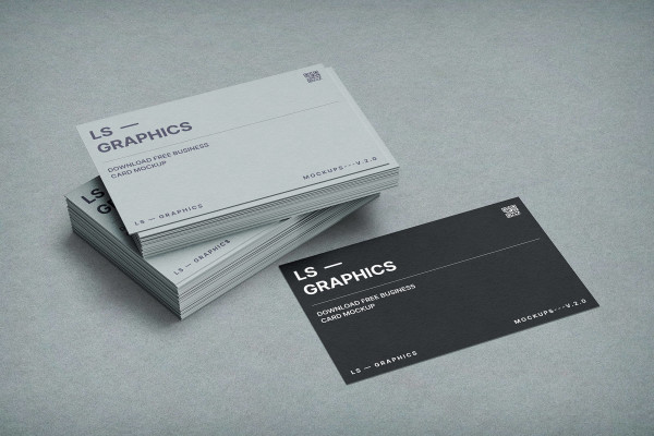 Realistic Stacked Business Cards Mockup