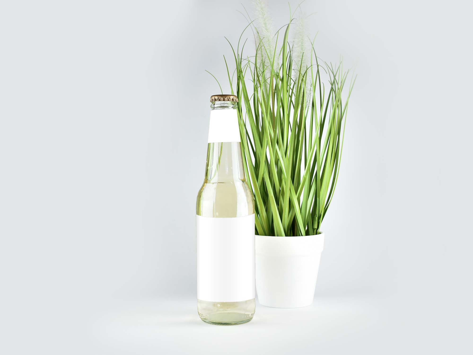 Download Clear Glass Bottle PSD Mockup (Free) by Graph Berry