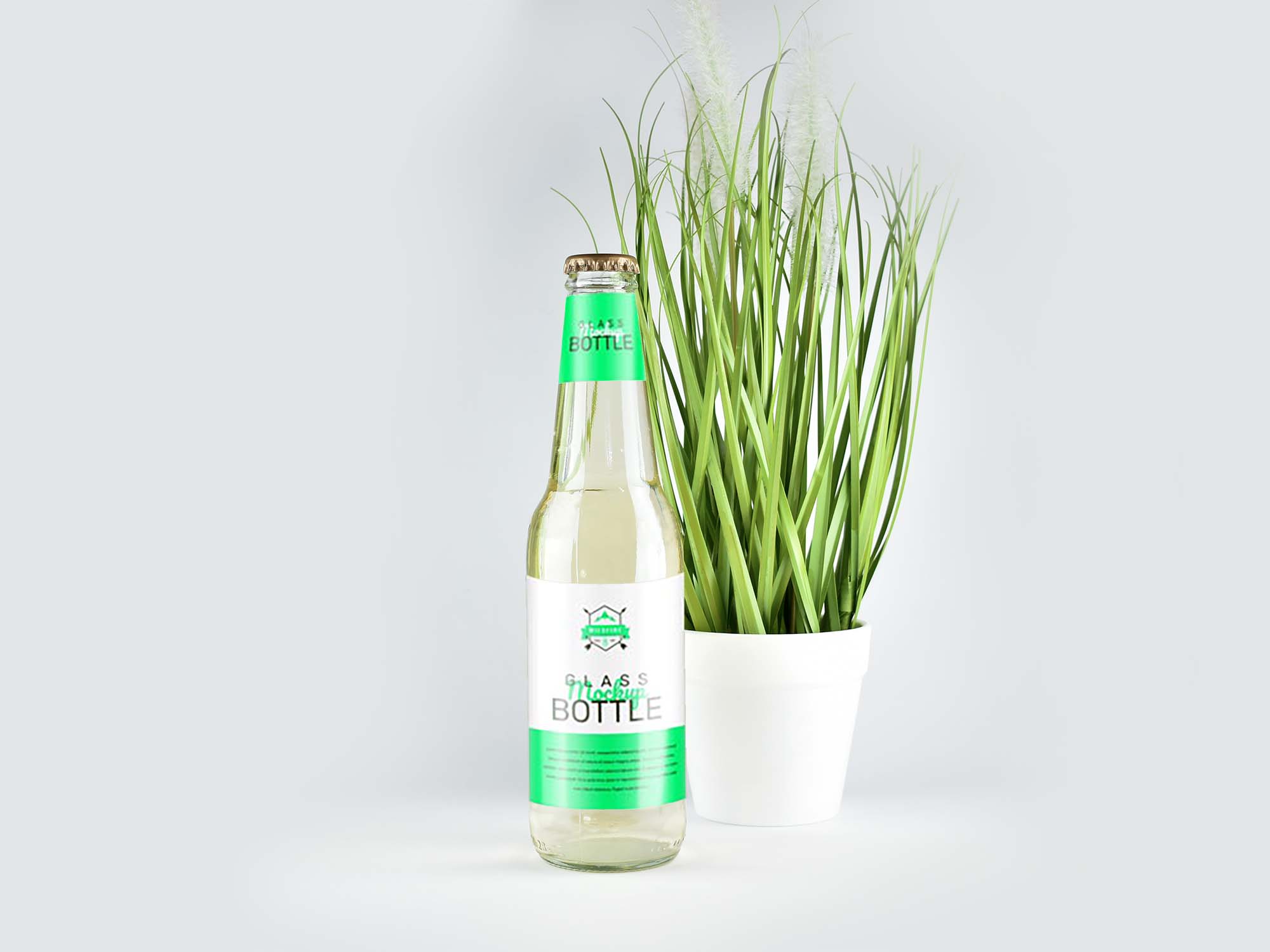 Clear Glass Bottle Mockup