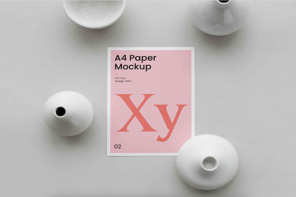 A4 Paper Card Mockup