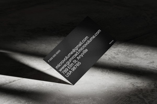 Business card mockup in dark environment