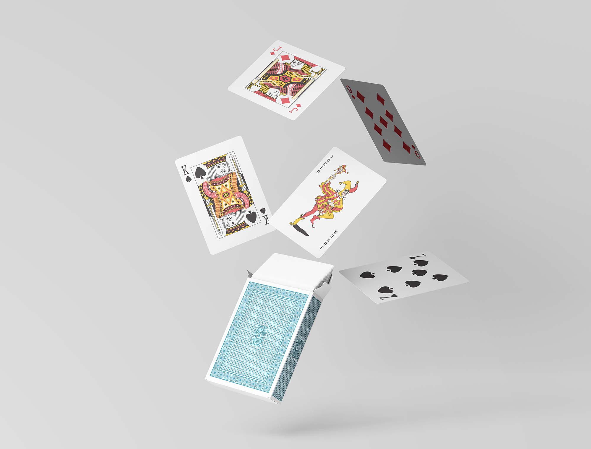 Playing Cards and Box Mockup
