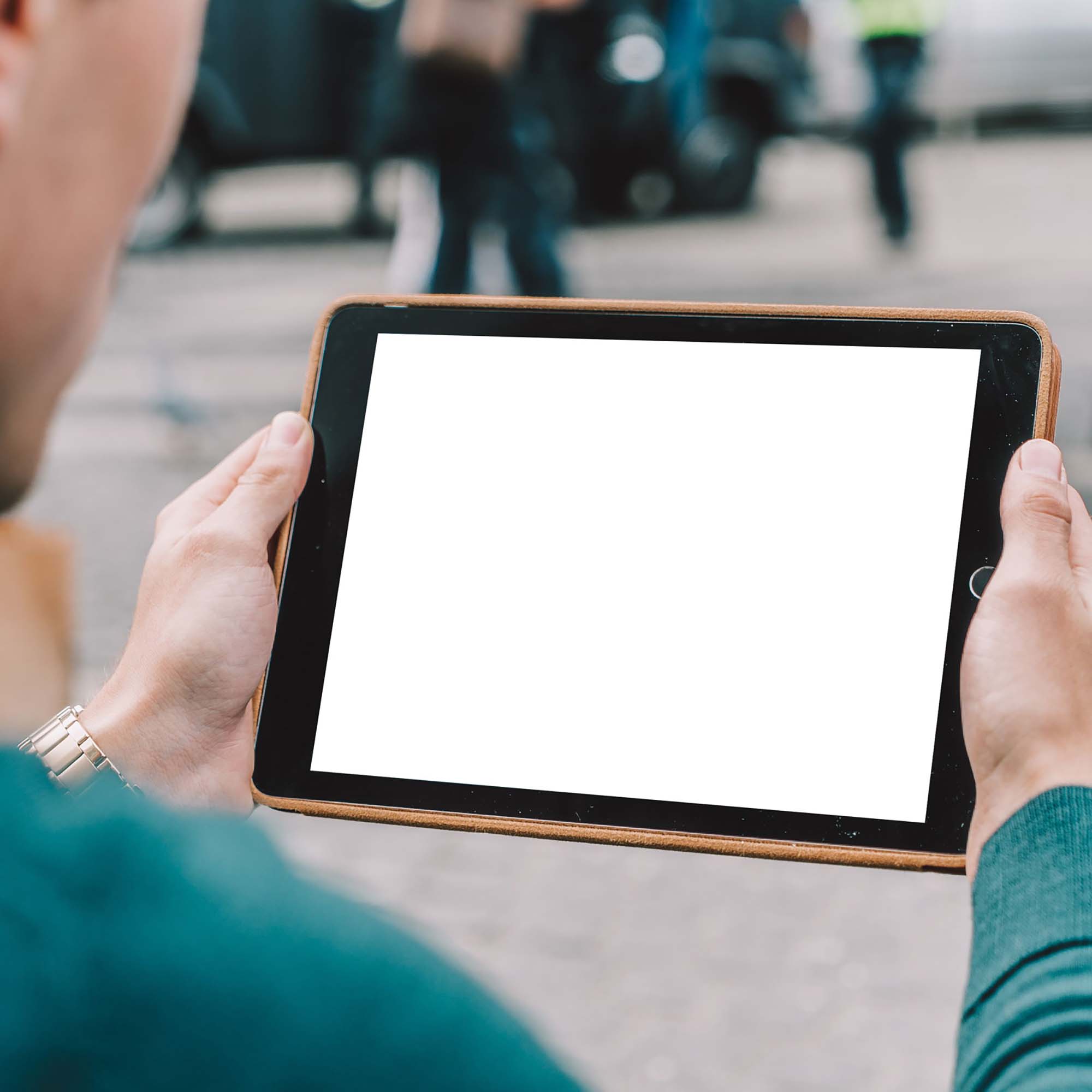 Download iPad in Hands PSD Mockup (Free) by Mckups