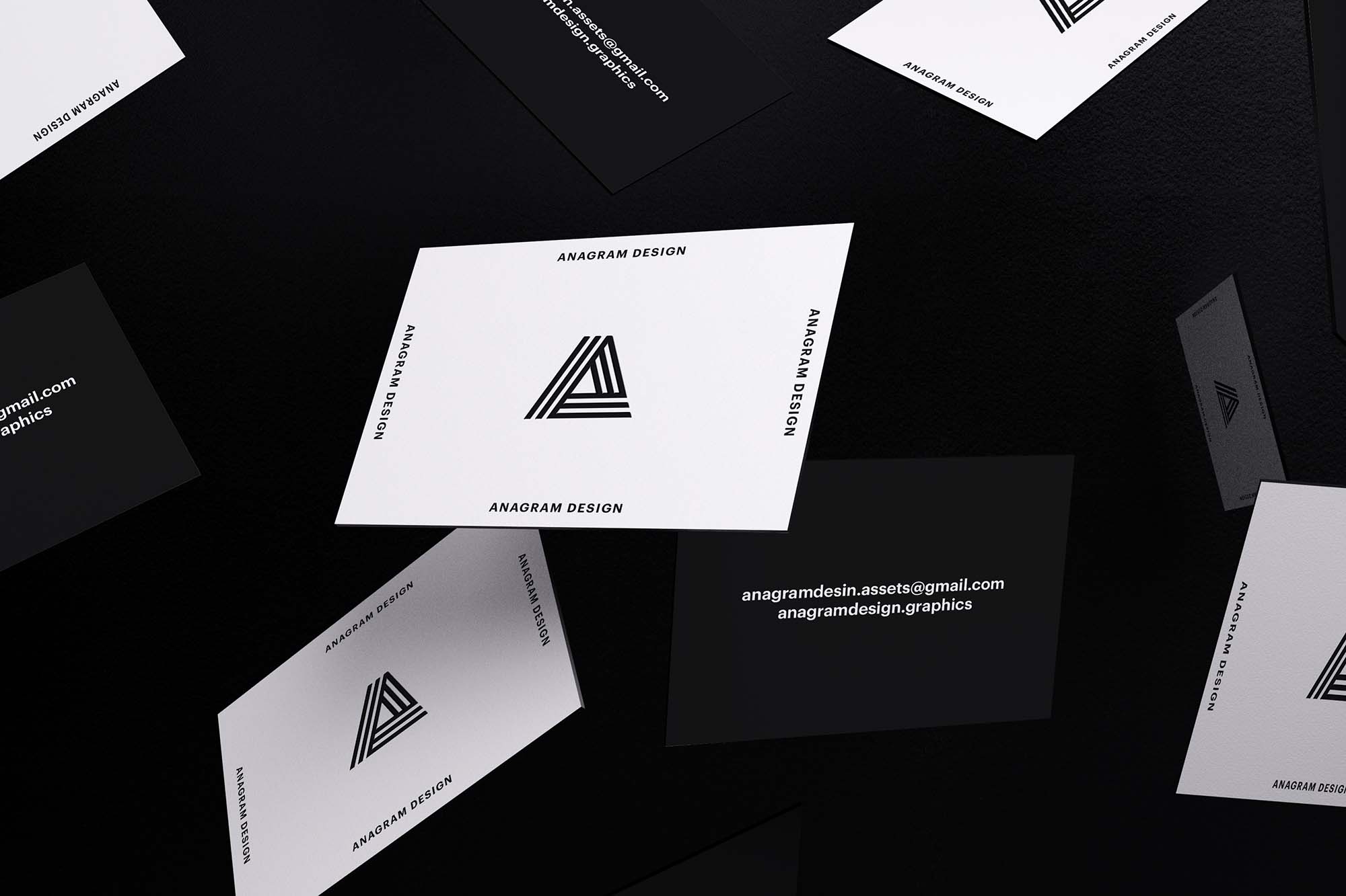 Falling Business Cards Mockup