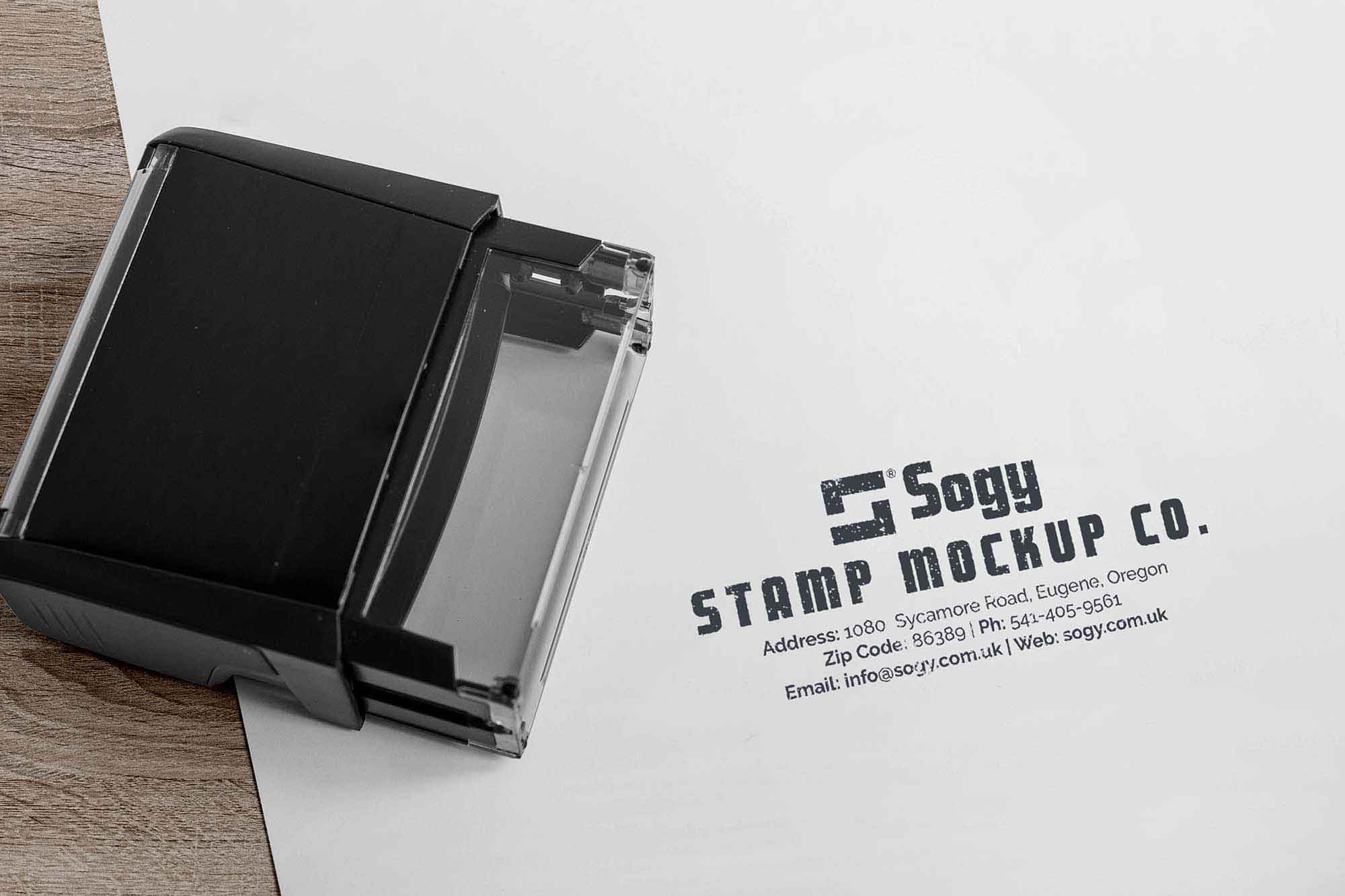 Rectangular Self-Inking Rubber Stamp Mockup