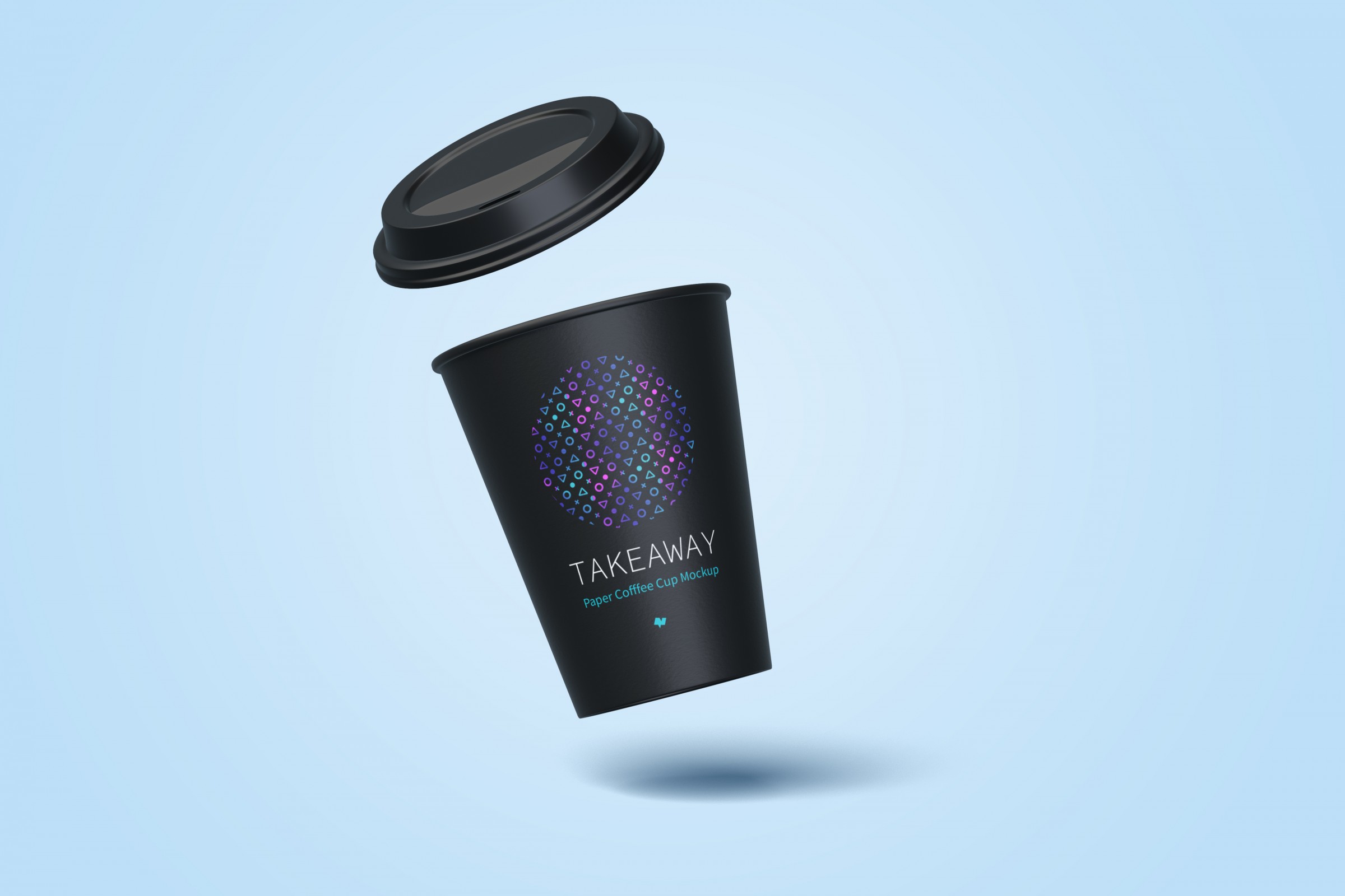 2 Floating Coffee Cups Mockup (PSD)