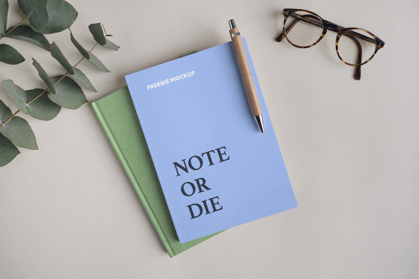 Notebook and Pen Mockup