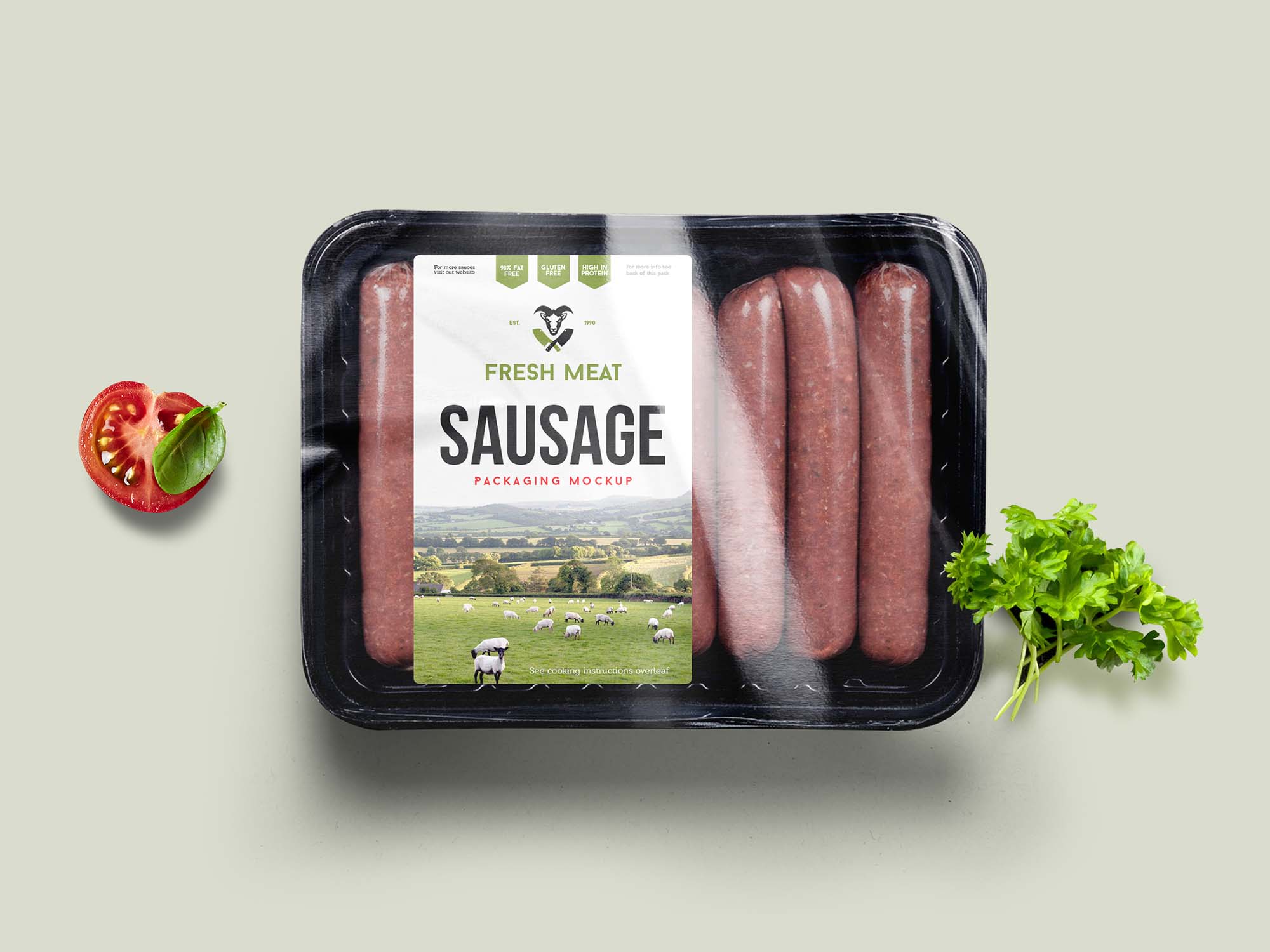 Sausage Food Packaging Mockup