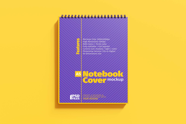 A5 Cover Notebook Mockup