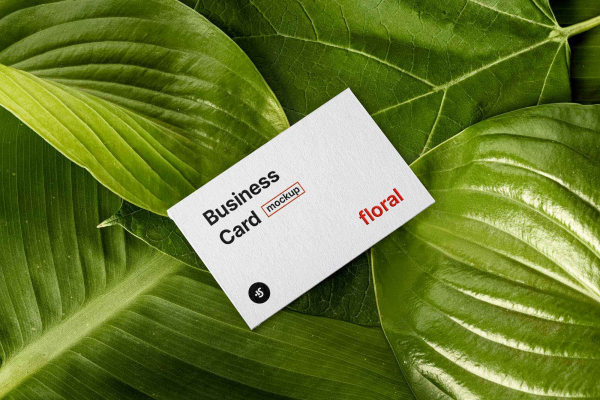 Floral Business Card Mockup