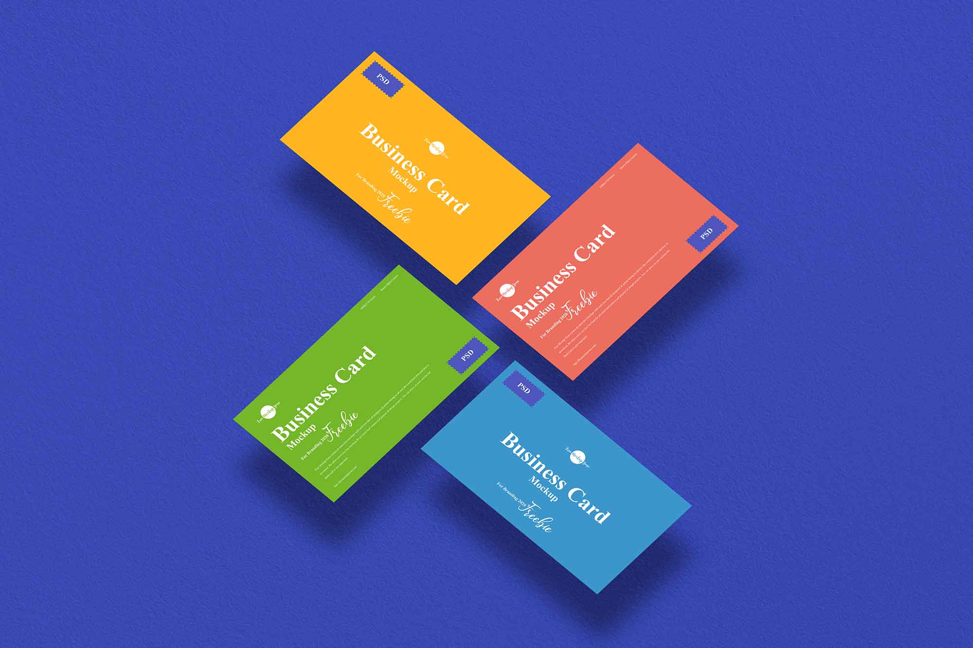 Floating Branding Business Card Mockup