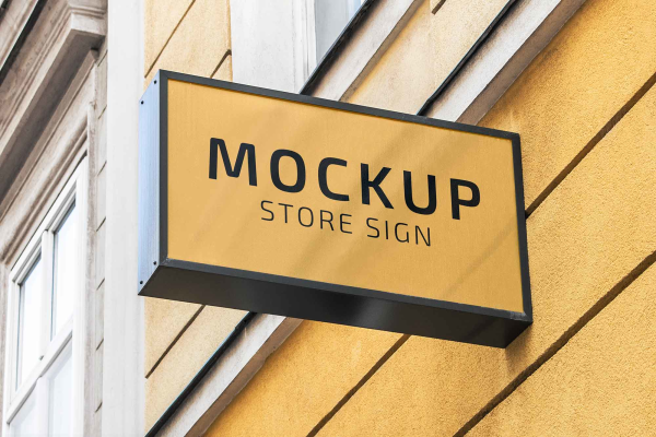 Realistic Store Sign Exterior Mockup