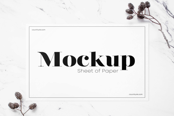Sheet of Paper Mockup
