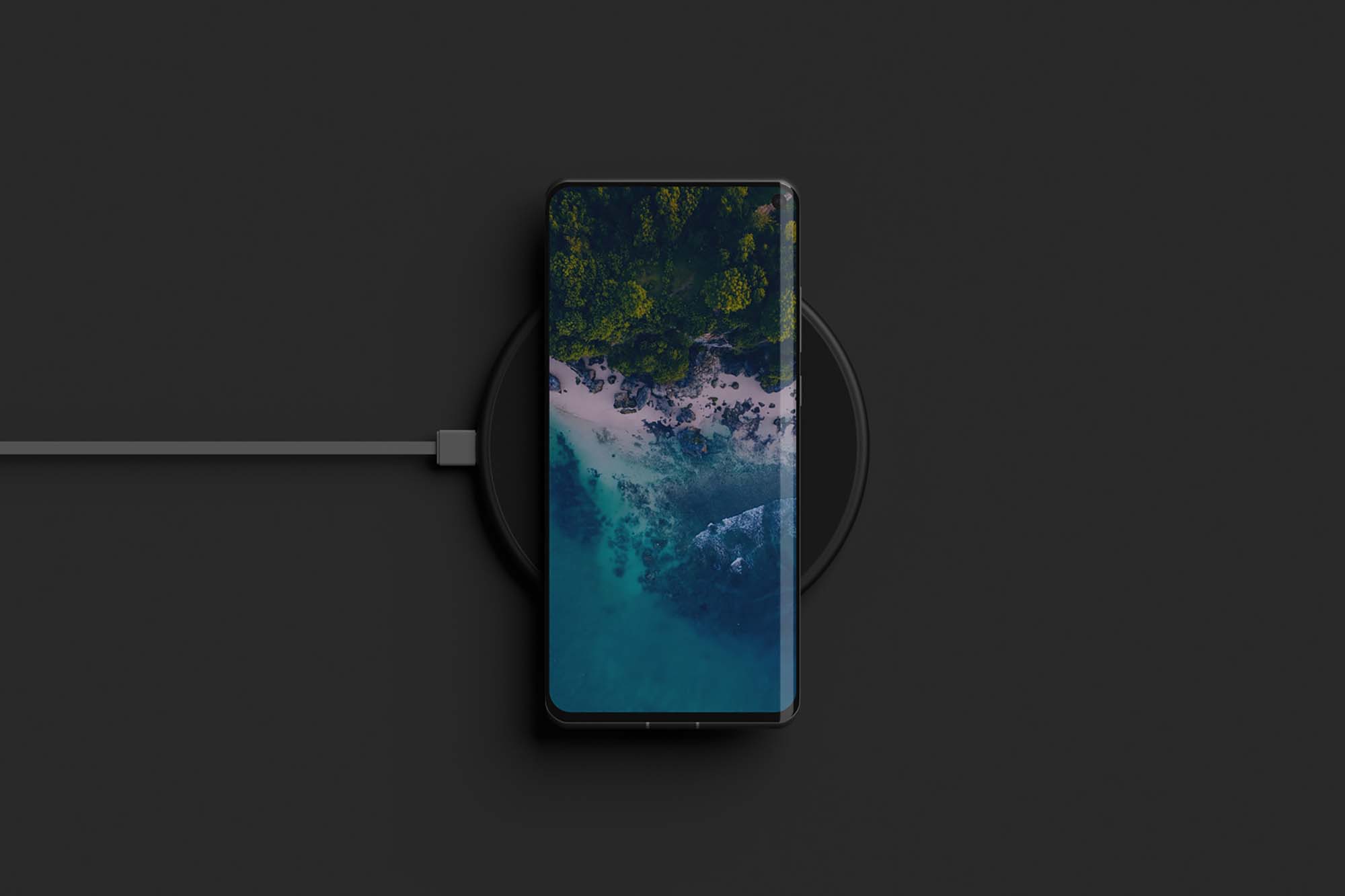 Phone on Wireless Charger PSD Mockup (Free)