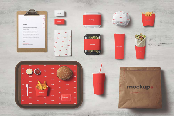 Fast Food Brand Packaging Identity Mockup