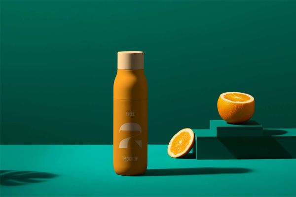 Juice Bottle Orange Mockup