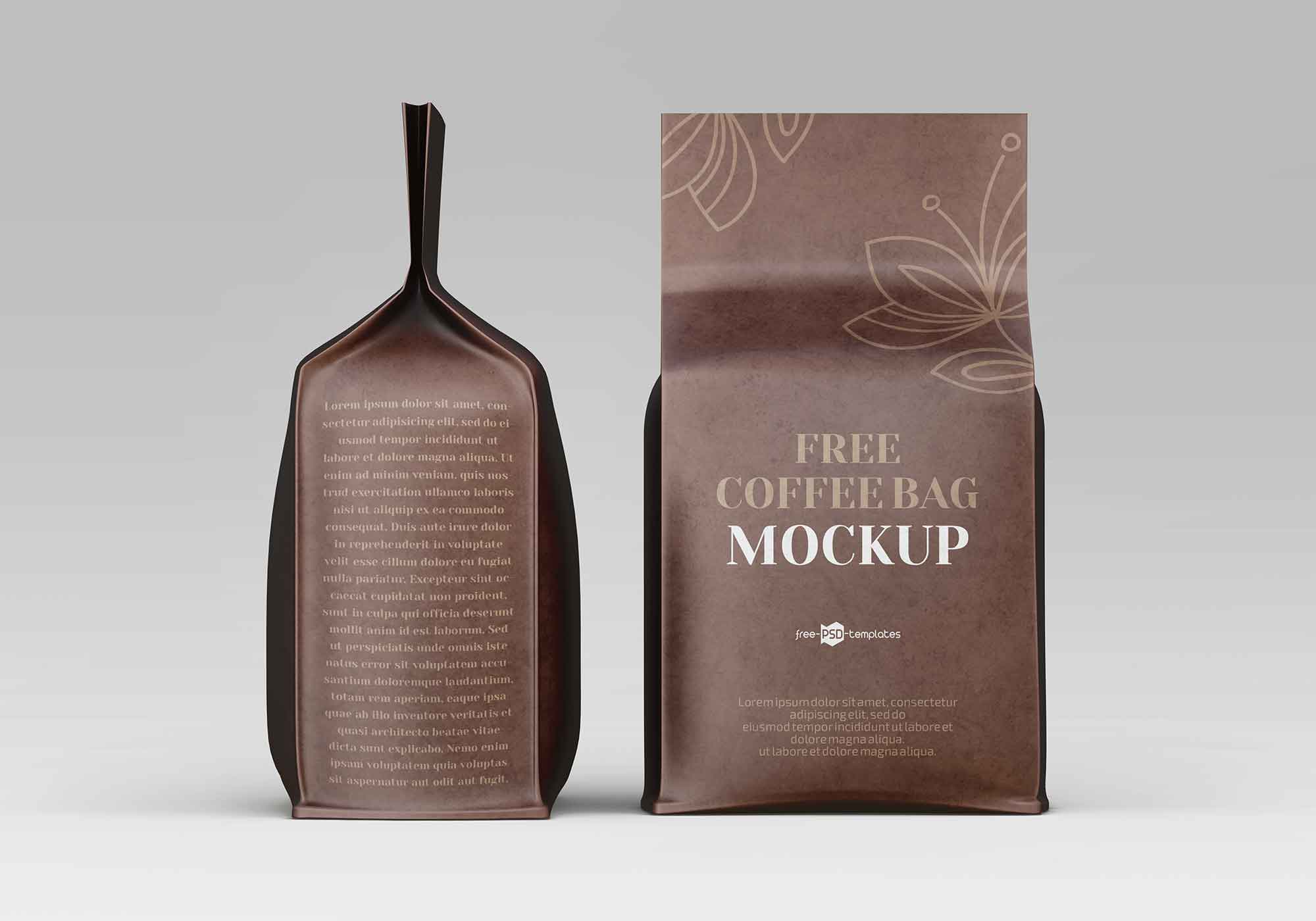 Top All Sides Coffee Bag Mockup