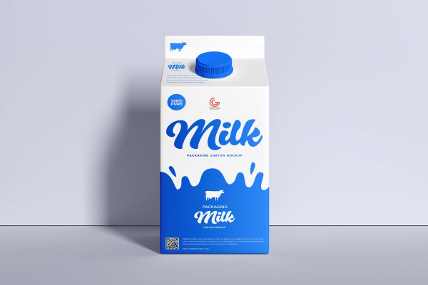 Milk Carton Packaging Mockup