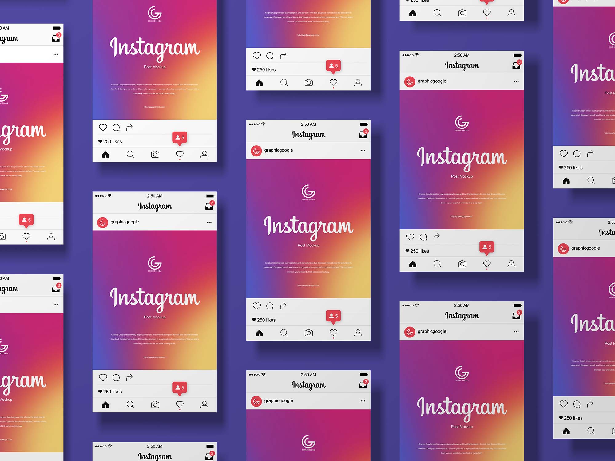 Download Grid Instagram Post PSD Mockup (Free) by Graphic Google