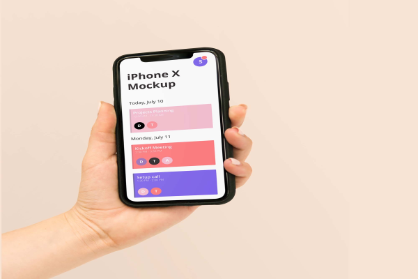 New in Hand iPhone X Mockup