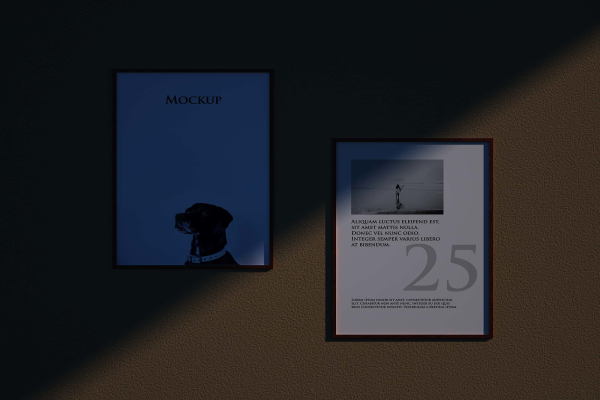 Poster Wall Frame Mockup with Shadow Overlay