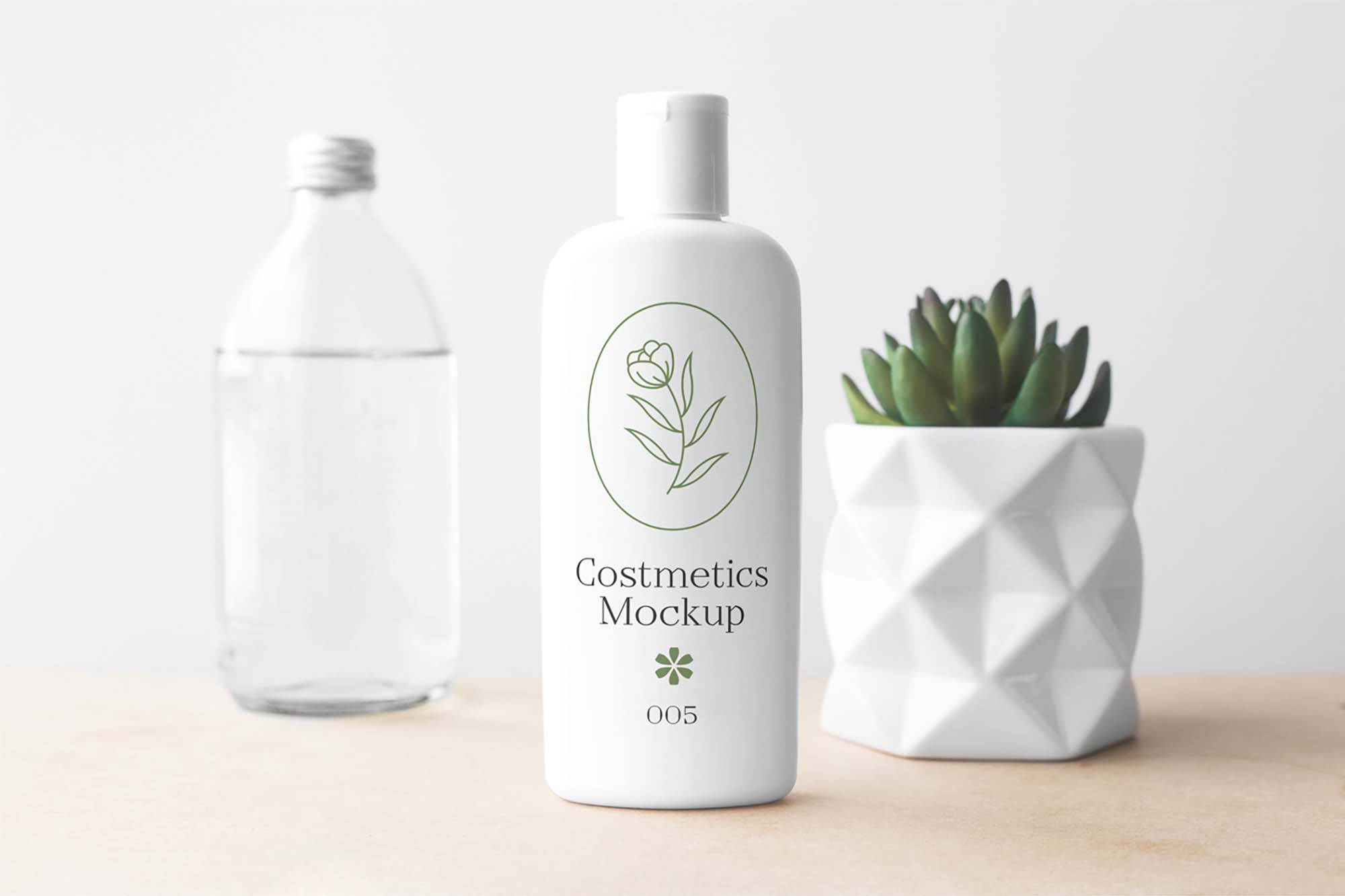 White Cosmetics Bottle Mockup