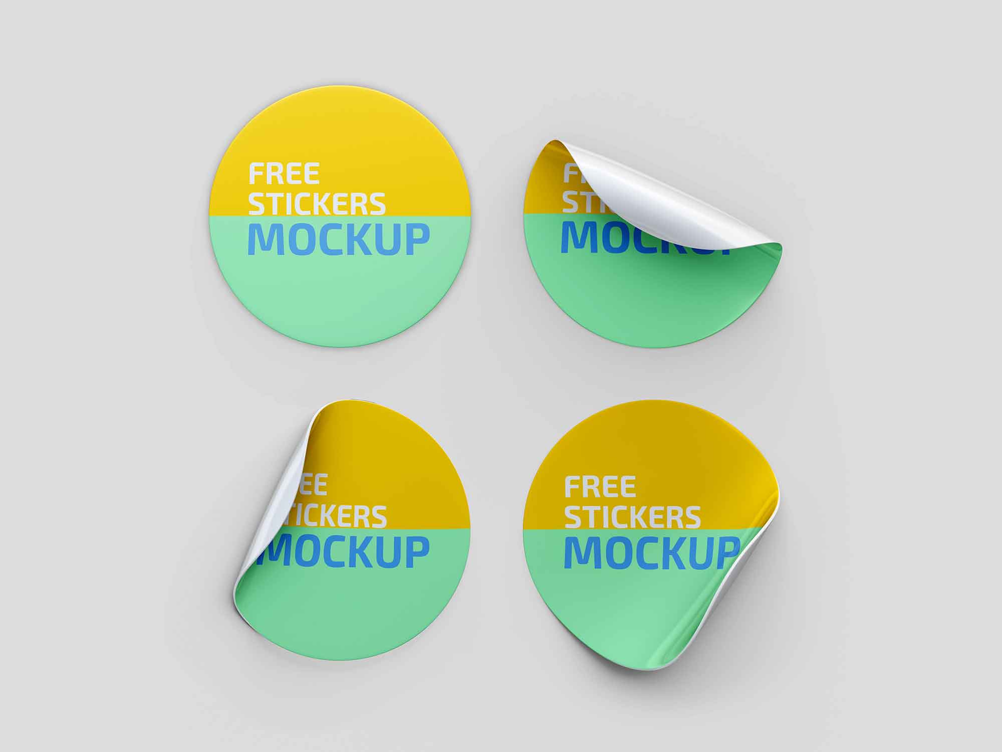 Funny Sticker Mockups | PSD | Free Download | iMockups