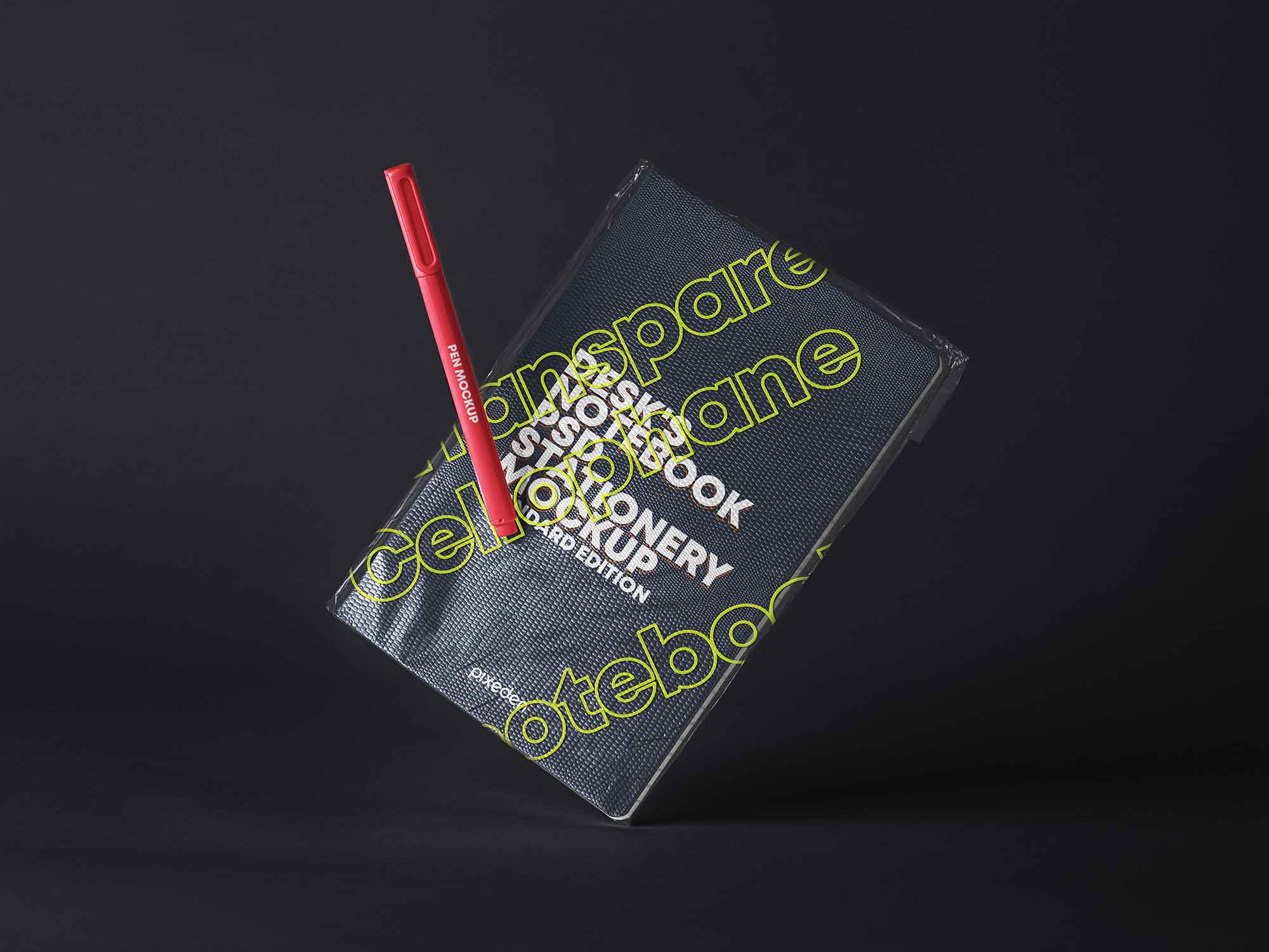 Top Notebook Transparent Cover Mockup